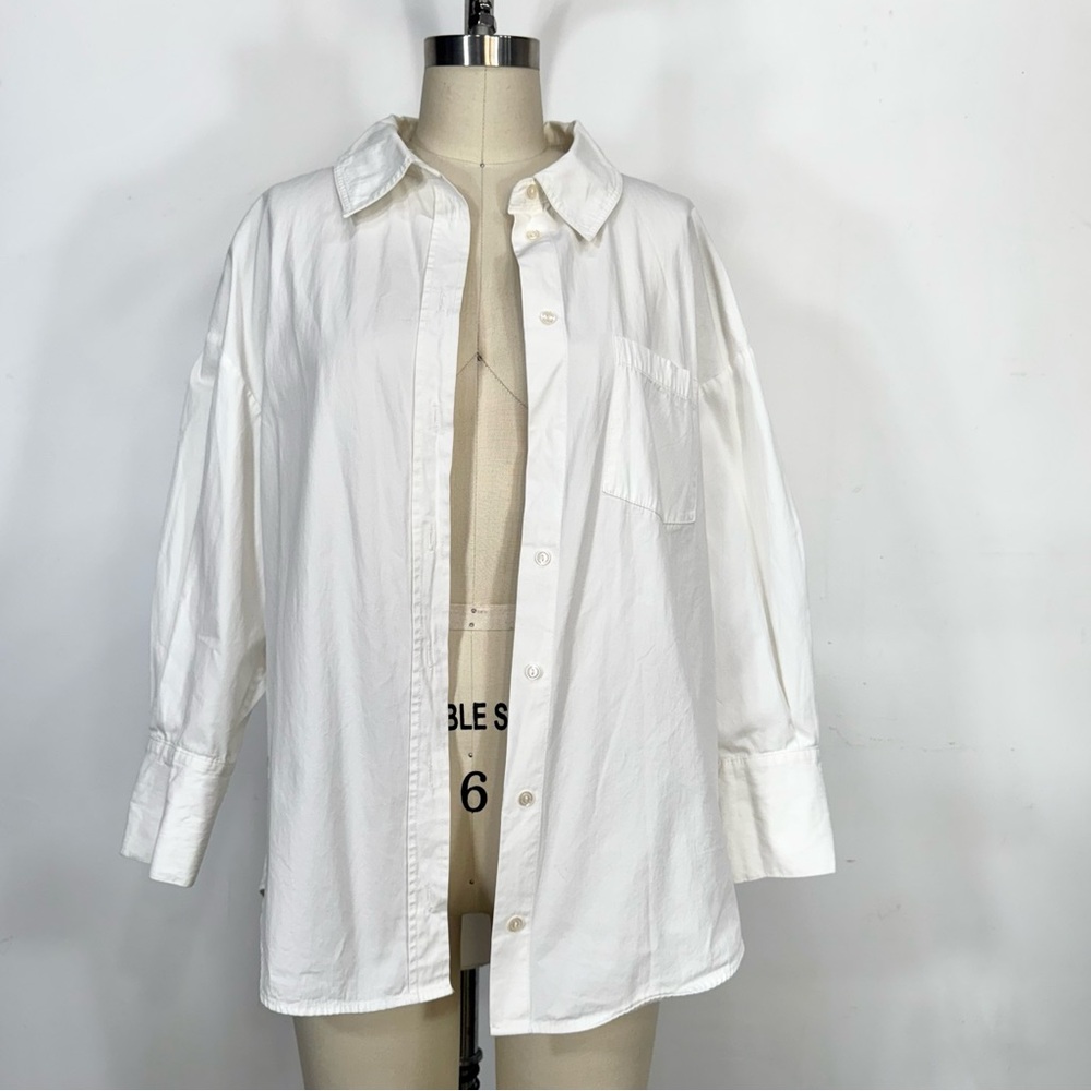 Anine Bing “Mika”White Casual Button Down Shirt. Women side Small